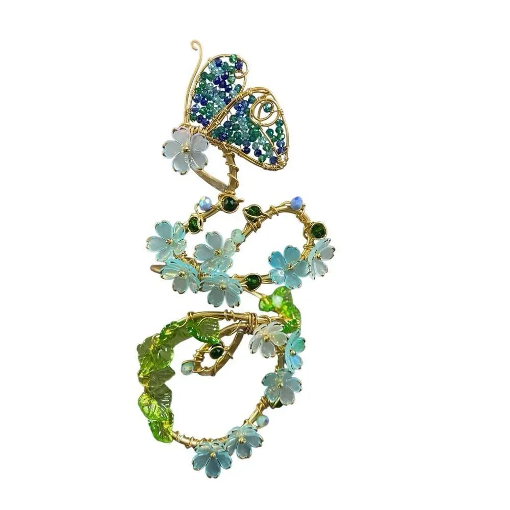 Woodland Magic adjustable butterfly gold tone floral arm cuff whimsical fairy co - Picture 2 of 8